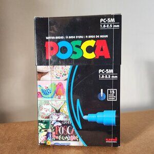 NEW 15 POSCA Paint Markers 5M Medium Tip Acrylic Paint Pens Art Supplies PC-5M 1